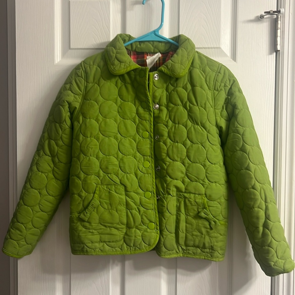 Girls olive green quilted jacket
